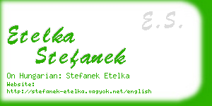 etelka stefanek business card